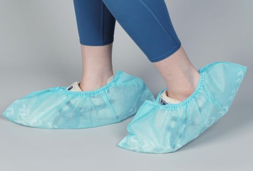 DISPOSABLE , ANTI SKID, SHOE COVERS , BLUE