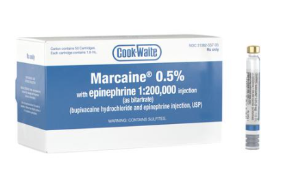 Cook Wait Maracaine 0.5% w/ Epinephrine 1:200,000