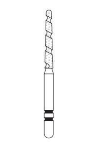 Two Striper Ultra-Premium Diamond Burs - Round End Taper- 1