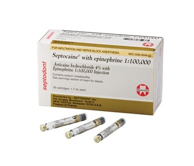 Septocaine - HCl. 4% and Epinephrine [ 1:100,000 and 1:200,000]