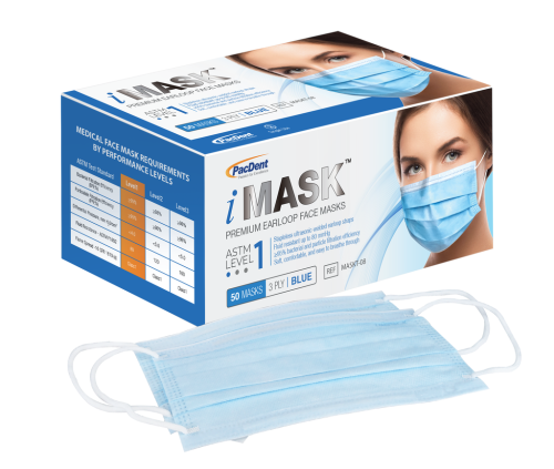 IMask Premium Earloop Face Masks ASTM Level 1