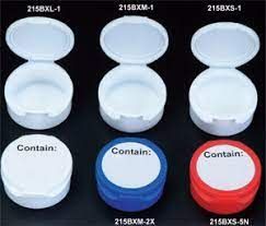 Dental Laboratory Products-  Round Box Packaging With Labels