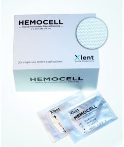 HemoCell Topical Hemostatic Gauze Dressing- 2 x 2 cm sterile fabric - 20/Box