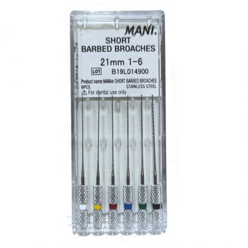  Mani-Short Barbed Broaches- Stainless Steel- 21mm 