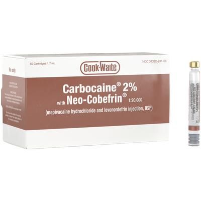 Carbocaine 2% w/ Neo-Cobefin 1:200,000- 50/ pkg