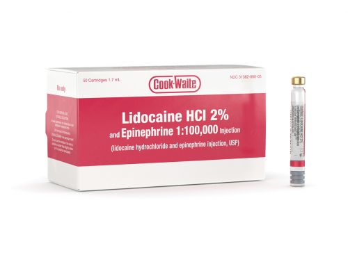 Cook-Waite Lidocaine 2% 1:100,000 and 1:50,000 Epinephrine